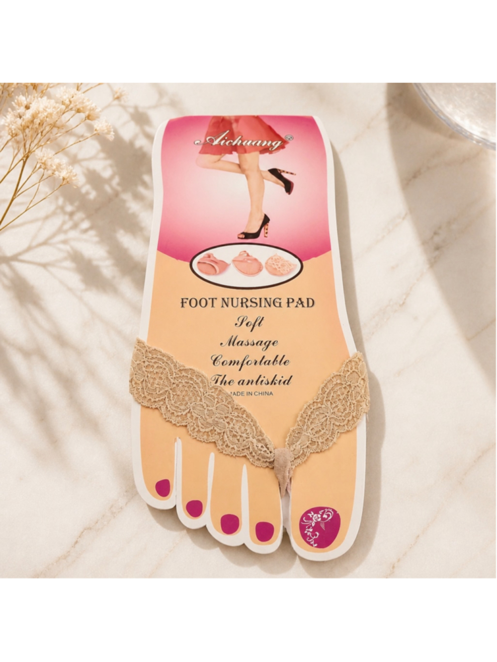 Lace Thong Foot Pad for Balls of Feet Wear with Heels Sandals Flats Comfort